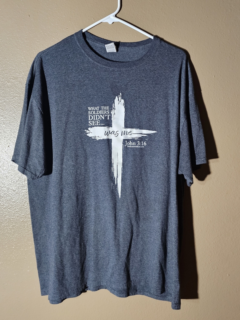 Gray Women's Short Sleeve Graphic Tee - Faith Cross Design